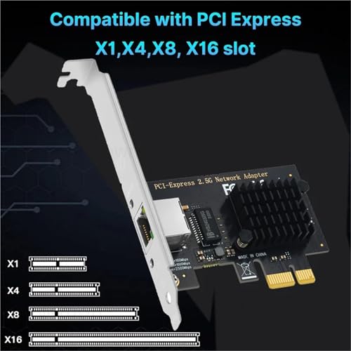 Tarjeta de Red 2.5G Gigabit PCI-E a RJ45 Ethernet PCIE 100/1000/2500Mbps 1 Puerto RJ45 LAN Para Windows 7/8/10/11 (Negra 8111E) miniatura 4