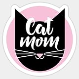 Cat Mom ステッカー | ビニール | 車のバンパー、窓、ノートパソコン、トラック、バン、水筒、本などのデカール | 防水 | 5インチ