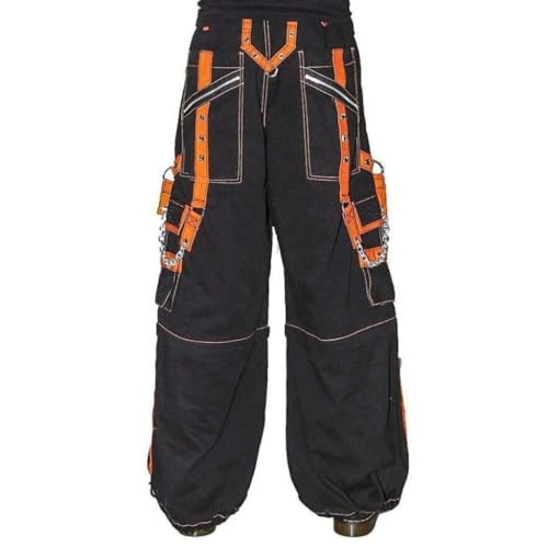 Generic Extreme Bondage Skater Black/Orange Gothic Punk Rocker Cyber Goth Steampunk Biker2