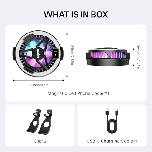 Rapoo MC05 Phone Cooler for Gaming and Streaming, Semiconductor Cooling Technology, Low-Noise, 15W Magsafe Wireless Charger, RGB Cooling Fan with Removable Grip, Compatible with iPhone Magsafe Series - image 9
