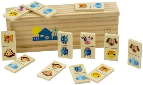 Science4you Dominó Infantil de Animales – Juego de Dominó de Madeira para Niños 3+ años – Juguetes de Madera, Juegos y Regalos para Niños y Niñas 2 3 4 5+ años