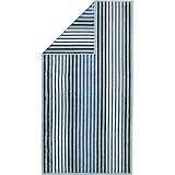 100% feine Baumwolle Cawö Home Handtücher Delight Streifen 6218 Fjord - 44 Duschtuch 70x140 cm