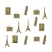 15 pieces Decorative Antique Gold *TRAVEL* Push Pins T-84AG