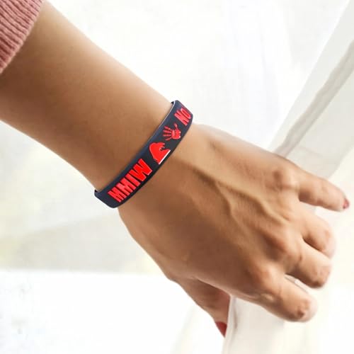 MMIW Awareness Silicone Wristband, 2.6 inch Diameter, Missing and Murdered Indigenous Women Native American Bracelet2