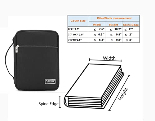 Bible Cover, Christ Garden Canvas Bible Case For Men Women Black 7.5X10X2.5 In, Fits Bibles Up To 6.4X 9.2X2 In #TOP4