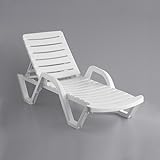 Glownary [4 Chairs] White Resin Stacking Chaise Lounge, Adjustable 5-Position...