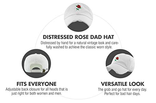 Image of Rose Flowers Love Good Vibes Men Women Dad Hat Baseball Cap Adjustable Unisex