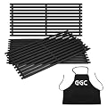 GGC 17" Grill Grates Replacement for Charbroil Infrared 3 Burner 463242515 463242516 G466-0025-W1A 463243016 463246018 463346017, Cast Iron Grill Grates and an Apron