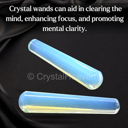 Image of Opalite Crystal Wand - Smooth Crystal Wand for Energy Healing, Chakra Balancing, Meditation and Home Decor - Crystals and Healing Stones for Gift