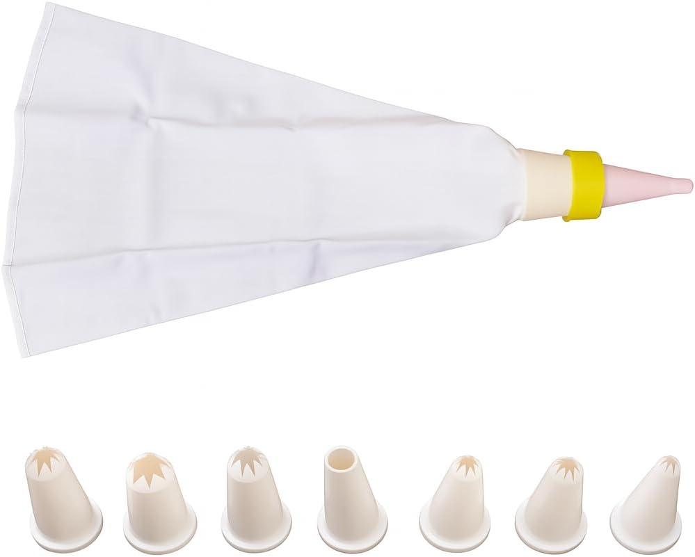 FITTO Icing Bag with 8 Decorating Tips – Perfect for Baking, Easy to Use and Store, Essential for Cake Decorating and Organizing Your Kitchen