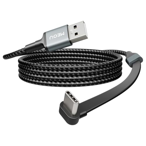 USB to USB C Cable 3.3ft, 60W USB A to USB C Fast Charging Cable, Right Angle USB C Cord Nylon...