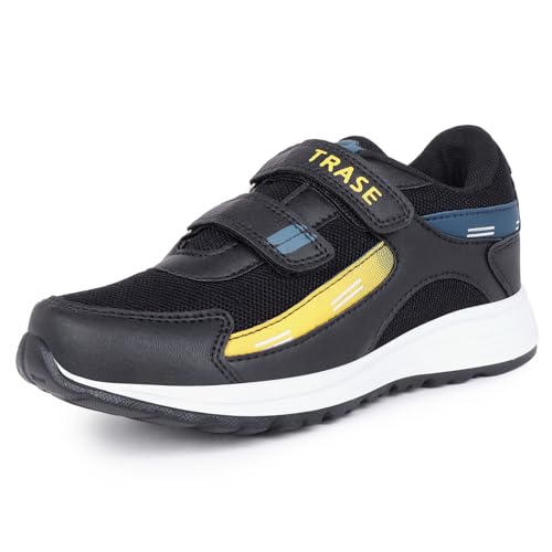 Image of TRASE Sports Shoes for Kids | Running Shoes for Boys & Girls with Hook & Loop | Anti-Skid Comfortable Lightweight Footwear with Breathable Fabric