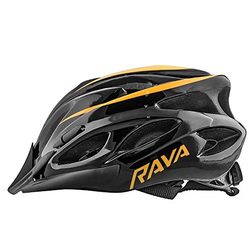 Capacete Para Ciclismo Laranja Tamanho Grande 57 a 61cm C/Viseira In Mold Rava