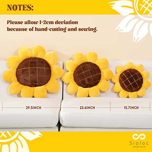 Sioloc Sunflower Throw Pillow,Flower Shaped Pillows Floor Pillow Seating Cushion,Seating Cushion,Cute Room Decor & Plush Pillow For Bedroom Sofa Chair(Yellow, 23.6'') #TOP3