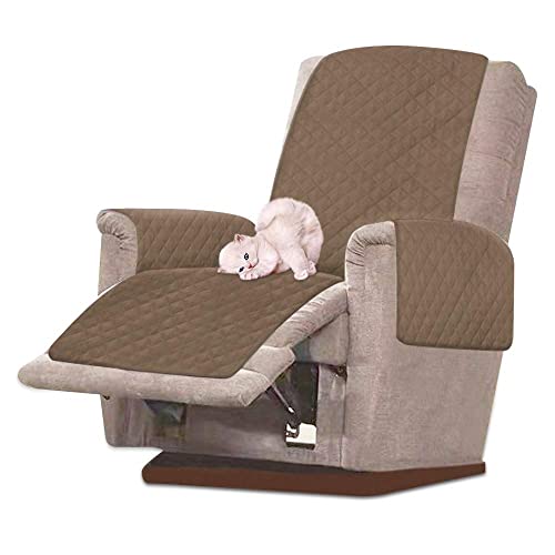 Housse Fauteuil Relax Matelassé Imperméable,Couvre Fauteuil Relax Antidérapant,Couverture Protecteur Canapé 1 Place Doux et Confortable pour Enfant et Animaux Domestique (Marron)