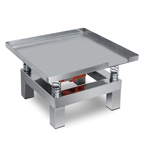 YXYLJOZ Plate-Forme vibrante en béton 35 x 35 cm, Banc d'essai Vibrant Compact en Acier Inoxydable pour Laboratoire, entrepôt et Atelier (110V)