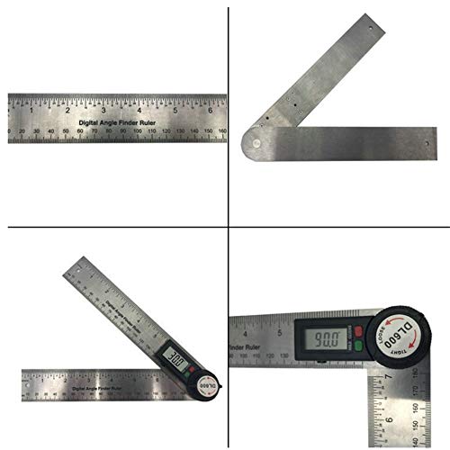 Measuring Layout Tool Multifunctional Electronic Stainless Steel Electronic Digital Display Digital Electronic Angle Ruler for Carpenter Engineer Craftsmen ( Color : Silver gray , Size : One size ) - Image 5