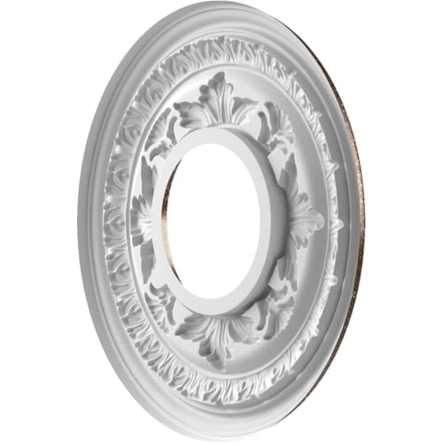 Image of Ekena Millwork CMP10BAAMB Baltimore Thermoformed PVC Ceiling Medallion (Fits Canopies up to 4 1 /4 inch), 10 inchOD x 3 1 /2 inchID x 3 /4 inchP, Textured Metallic Mystic Brown