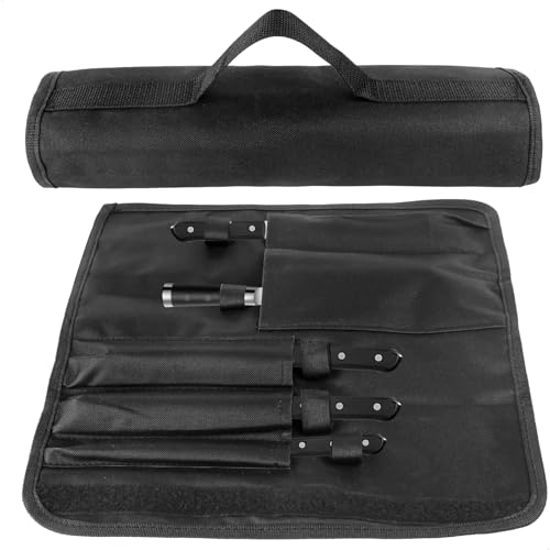 mongtsamz Malette Couteaux Professionnel,Etui Couteau Roll,Accessoire Cuisine Peut Contenir Cinq Couteaux de Tailles DifféRentes,Ensembles de Couteaux de...