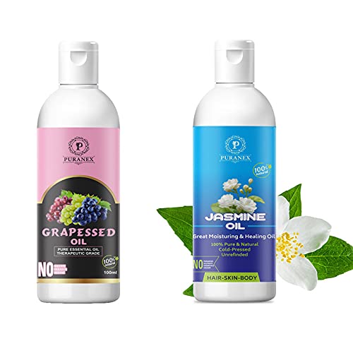 Buy PURANEX 100 PURE & NATURAL GRAPESEED OIL & JASMINE OIL 100ML PACK OF 2) 200 ML