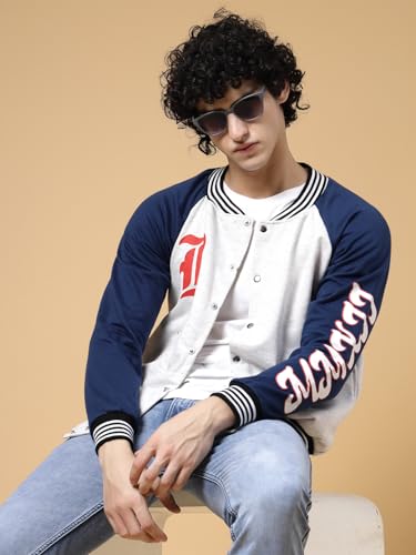 Image of Rigo Varsity Jacket for Men | Streetwear Varsity Jacket | Puff Print Varsity Jacket | Oversized Varsity Jacket for Men