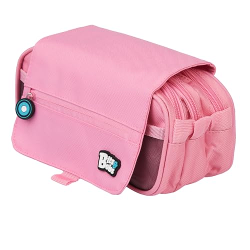 Grafoplás | Estuche Escolar Tres Compartimentos con Solapa | Rosa | Bits&Bobs| Colores Pastel | 23x10x10cm | Incluye Horario y Zona Identificación | Perfecto para Organizar tu Material Escolar