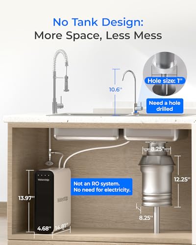Image of Waterdrop TSU 0.01 Micron Ultra Filtration Under Sink Water Filter System, 3-Stage Tankless Under Sink Water Filtration System with Faucet, Smart Panel, Not Lower TDS, Drilling Required