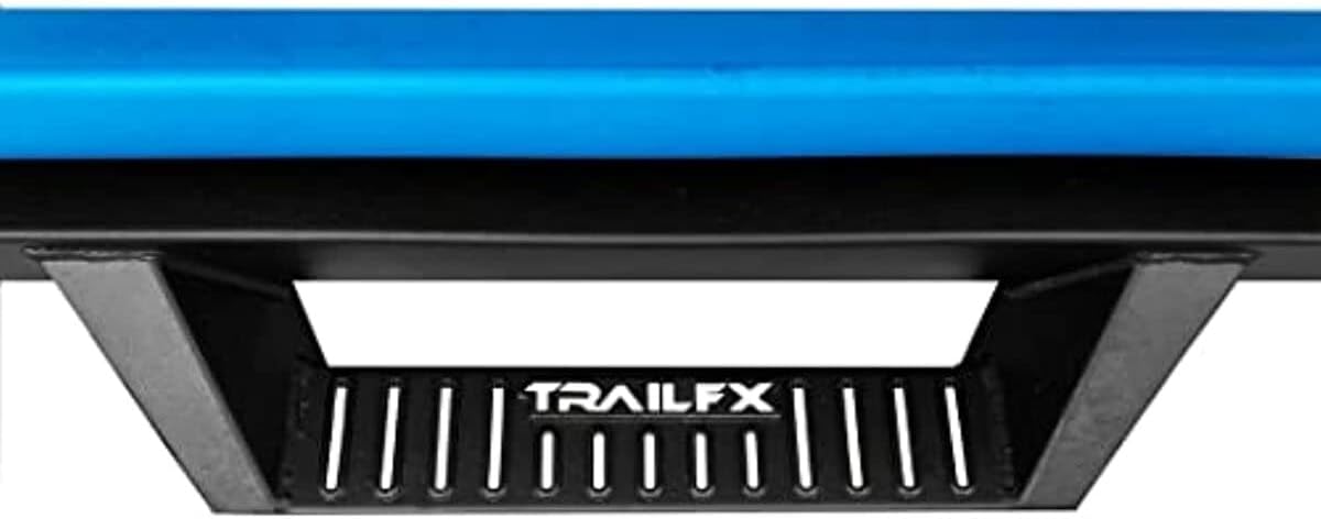 TrailFX Drop Hoop Nerf Bars with Drop Down Steps for Chevrolet Silverado 1500 Crew Cab 2014-2018 Matte Black Powder Coated Steel Rocker Panel Mount TrailFX DHS004B