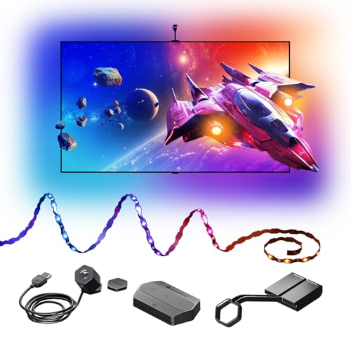 Nanoleaf 4D V2 Striscia LED Screen Mirror per TV 65', Retroilluminazione RGB Intelligente, Zigzag Flessibile con...