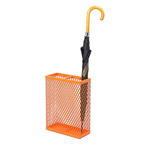Seau à parapluies orange en métal 30x13x40 cm pour entrée de maison