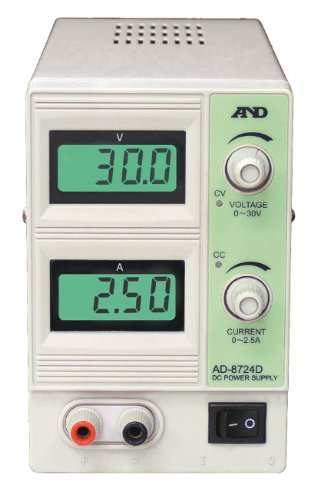 A&D 直流安定化電源 AD8724D(30V-2.5A) 一般(ISO)校正付(検査成績書+トレサビリティ体系図)