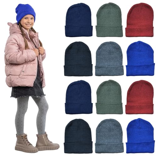 Yacht & Smith 12 Pack of Winter Beanie Hats Bulk for Men Women Kids, Wholesale Winter Hat Beanies