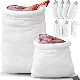 Reallnaive 6 Pack Game Bags Hunting for Meat 4 Pcs 48 x 12 Inch and 2 Pcs 28 x12 Inch Elk Game Bags Meat Freezer with Reflective Strip Reusable Drawstring Hunting Gear for Elk Caribou Moose Deer