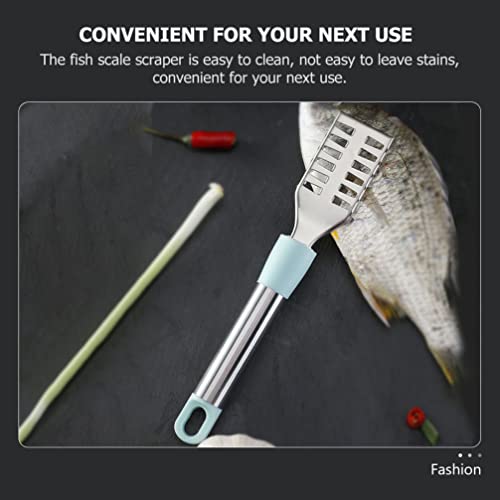 Hemoton Kitchen Utensils Stainless Steel Fish Scaler Fish Scales Remover: Aluminum Alloy Kitchen Fish Descaler Tool Fish Scraper With Handle For Chef Home Cooks Cleaning Tool #TOP3