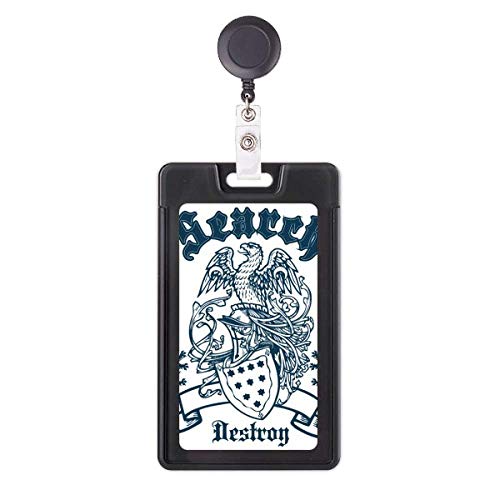 Funda retráctil para tarjetas de identidad y pases con emblema medieval