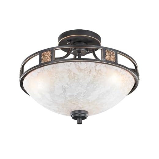 B.K.Licht LED Deckenleuchte I Deckenlampe aus Metall und Glas I inkl.11,5W I 900 Lumen I Flur Lampe I 3000K warmweiß I Ø30cm 4 Trio Leuchten LED Deckenleuchte Quinta 608100324, Metall rostfarbig, Glas champagnerfarbig, exkl. 3x E27