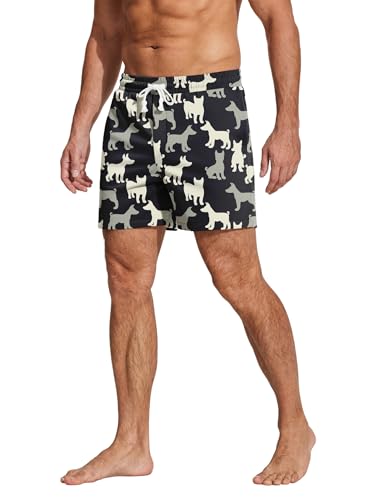 Image of Deyeek 5.5 Inch Mens Pajama Shorts Sleep Cotton Lounge PJ Lightweight Elastic Waist Drawstring Nightwear Bottom with Pockets