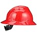 MSA 475371 V-Gard Full-Brim Hard Hat With Fas-Trac III Ratchet Suspension, Polyethylene Shell, Superior Impact Protection, Self Adjusting Crown-Straps - Standard Size in Red