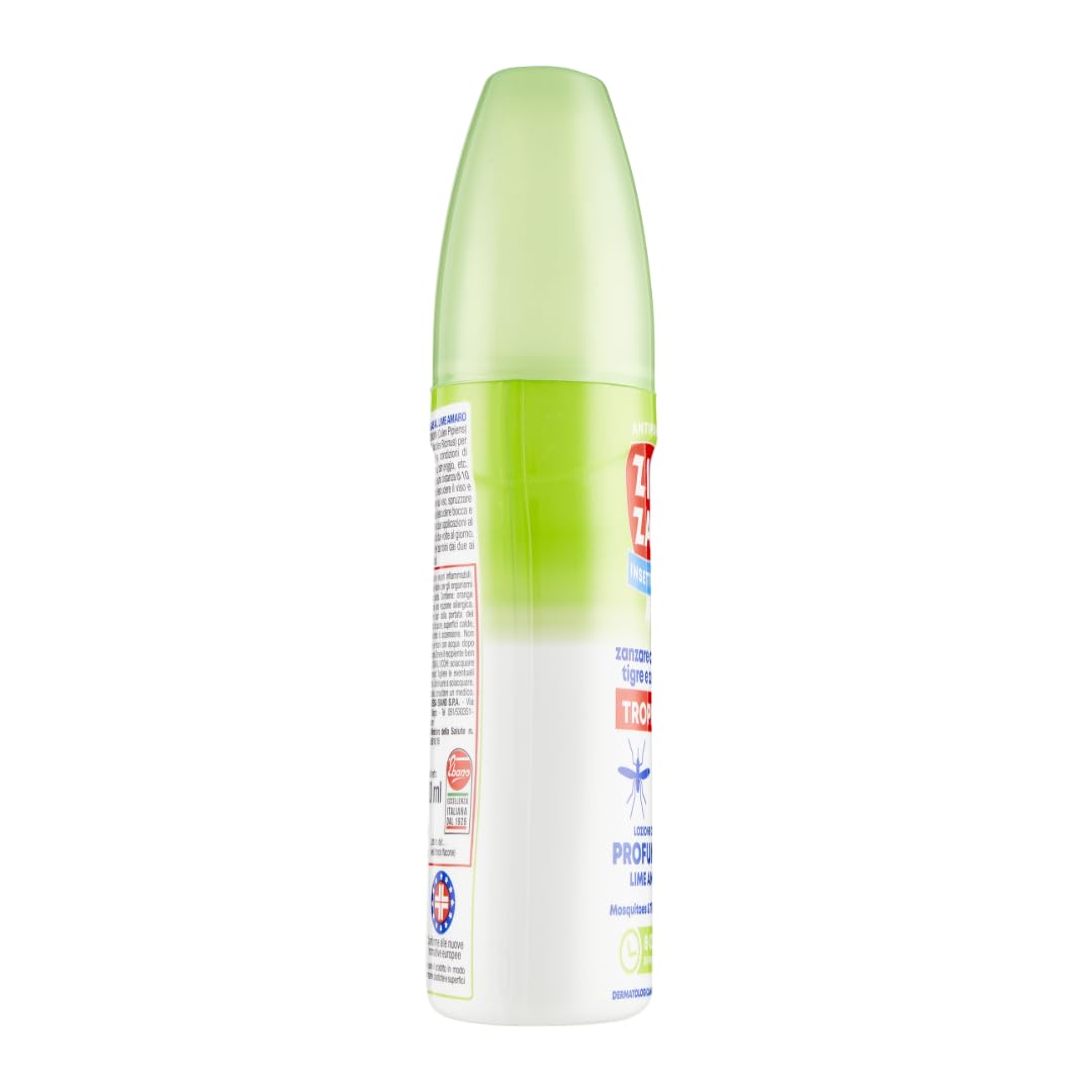 ZIG-ZAG lozione antizanzare corpo, Repellente zanzare zecche tafani, Lime amaro, 100 ml