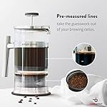 Simpli Press French Press Coffee & Tea Maker - Easy Cleanup & Customizable Smooth Coffee - Patented - Plastic-Free Premium Stainless Steel 34 oz - Black Color - Image 4