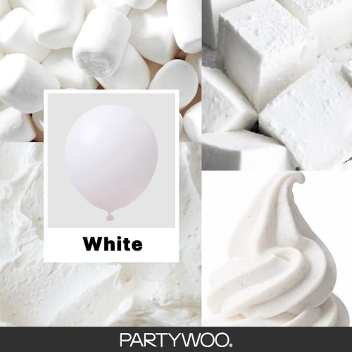 Image of PartyWoo White Balloons 100 pcs 12 Inch Latex Helium Pastel White Balloons for Wedding Baby Shower Birthday Bridal Shower Graduation Engagement Princess Anniversary Party Decorations White-Y13