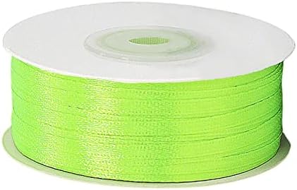 22m Olive Green Ribbon Halloween Olive Green Satin Ribbon 10mm, Olive Green Hair Ribbon Cake Bows Fabric Polyester Satin Ribbon for Gift Wrapping Hair Bows Cake St Patrick Day Decoration Balloons