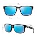 B.N.U.S Retro sports sunglasses for men women fashion blue mirrored lenses (B7066 Black/Blue Flash Non-Polarized, Glass Lens)