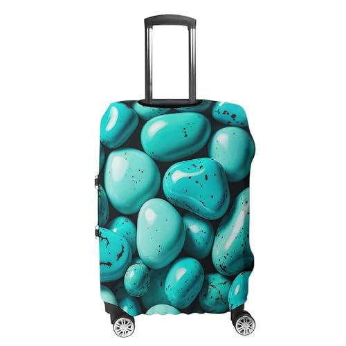 Aqua Blue Turquoise Luggage Covers Tsa Approved Suitcase Cover Elastic Washable Luggage Sleeve Carry on Cover Protector Anti-Scratch Suitcase Protector Fits 19-30 Inch Case(L)4