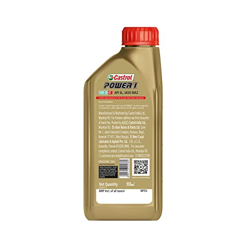 Image of Castrol Power1 10W-30 4T Synthetic Engine Oil For Bikes 900Ml & Engine Shampoo Pre Oil Change Treatment (Flushing Oil) For Petrol 300 Ml, Cng And Diesel Cars (3418104)