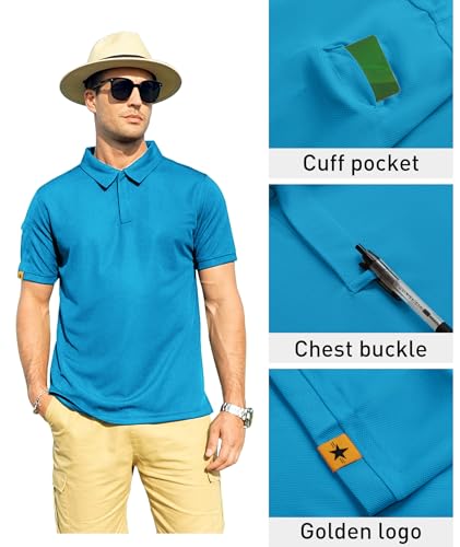 Image of ZITY Mens Polo Shirt Short Sleeve Sports Tactical T-Shirt Athletic Golf Polos Daily Casual Stylish Collared Shirts for Men