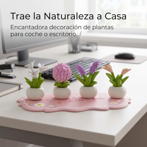 Decoración para salpicadero de coche: mini plantas de resina con figuras de elfo 4