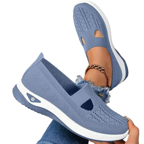 Women Wide Width Breathable Walking Comfortable Slip on Sneakers Lightweight Sneaker Nurse Shoes Arch Support Sneakers Breathable Soft Running Shoes Anti Skid Sports Diabetic Foam Shoes2