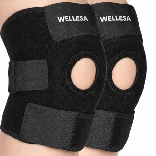 Image of Knee cap for pain relief (Pair) | Adjustable Knee Support Open Patella | Knee Support for Men and Women | Knee Cap | Knee Brace Guard Cap | Good support for Joint Pain | Neoprene | Free size
