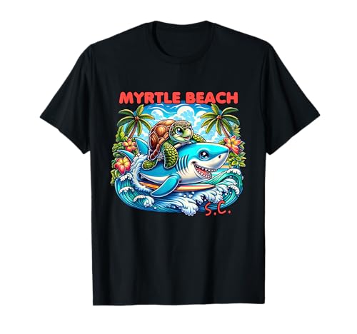 Myrtle Beach South Carolina Turtle and Shark T-Shirt